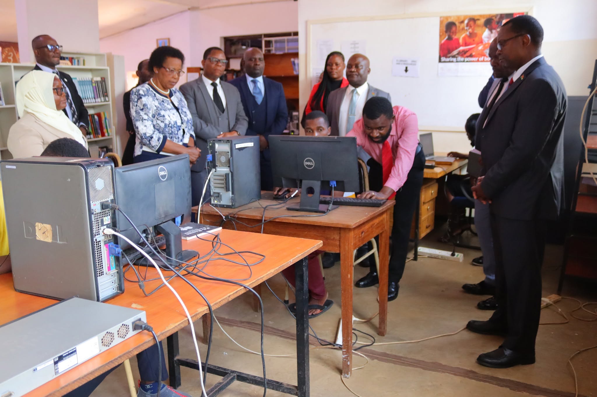 MCHS Board of Governors Tours Lilongwe Campus Library During Board Meeting.